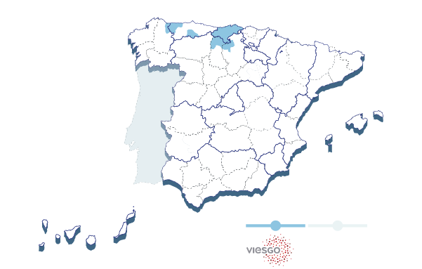 Mapa distribución de Viesgo