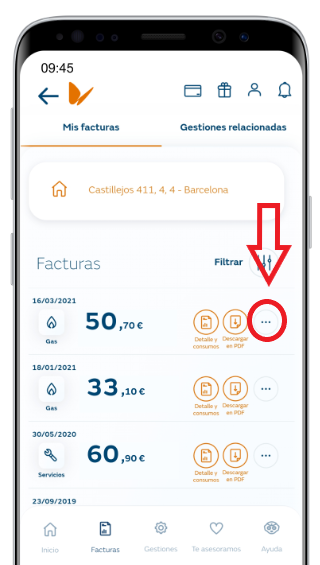 Reclamación a Naturgy desde su Área Privada