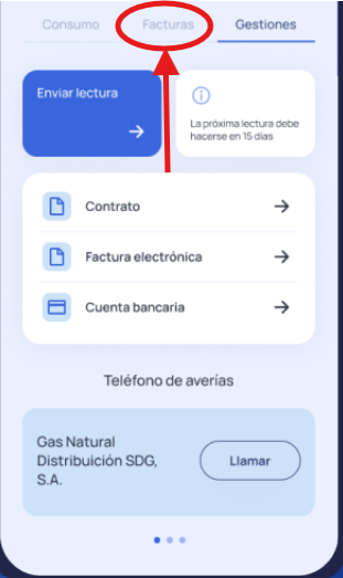 Sección Facturas Área Clientes Factor Energía