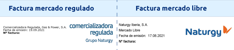Diferencia factura Naturgy y Gas & Power