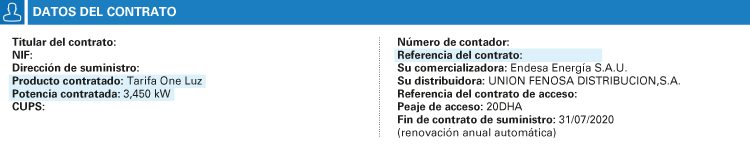 contrato factura endesa