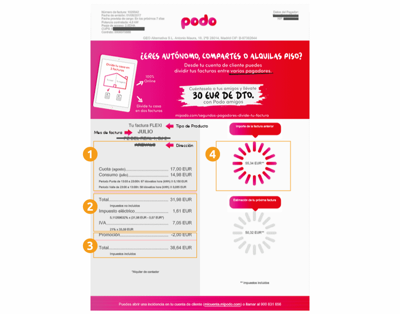 factura de podo
