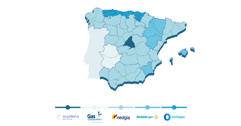 Reparto territorial del gas en España